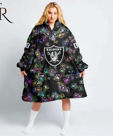 Personalized Nfl Las Vegas Raiders With A Bold And Dense Logo Design Hoodie Blanket