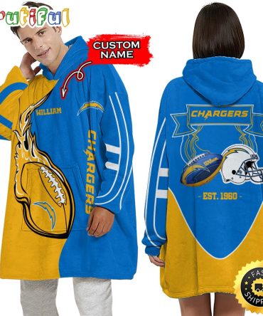 Personalized Nfl Los Angeles Chargers Blanket Hoodie Unisex Hoodie For Football Fans