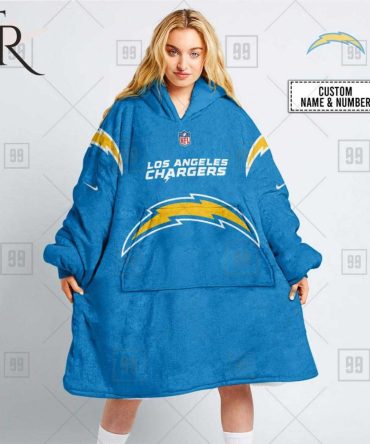 Personalized Nfl Los Angeles Chargers Home Jersey Blanket Hoodie