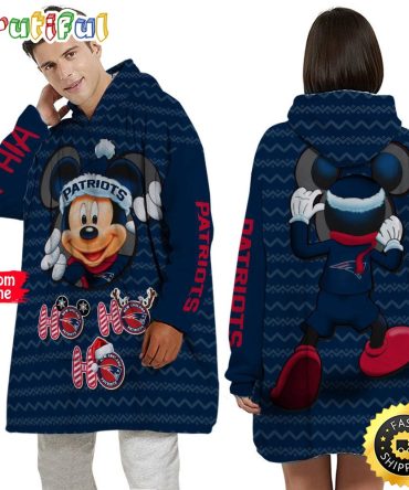 Personalized Nfl New England Patriots Blanket Hoodie Mickey Unisex Hoodie