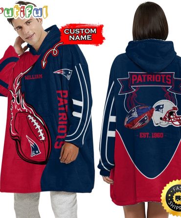 Personalized Nfl New England Patriots Blanket Hoodie Unisex Hoodie For Football Fans