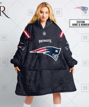 Personalized Nfl New England Patriots Home Jersey Blanket Hoodie