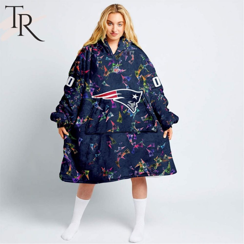 Personalized Nfl New England Patriots With A Bold And Dense Logo Design Hoodie Blanket