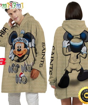Personalized Nfl New Orleans Saints Blanket Hoodie Mickey Unisex Hoodie