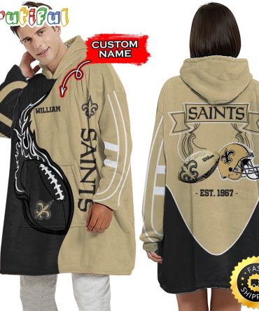 Personalized Nfl New Orleans Saints Blanket Hoodie Unisex Hoodie For Football Fans