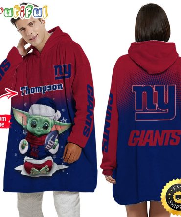 Personalized Nfl New York Giants Blanket Hoodie Baby Yoda Lover Unisex Hoodie