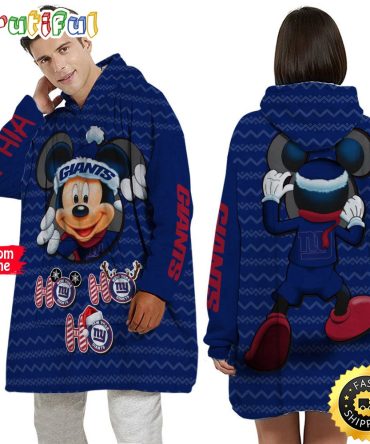 Personalized Nfl New York Giants Blanket Hoodie Mickey Unisex Hoodie