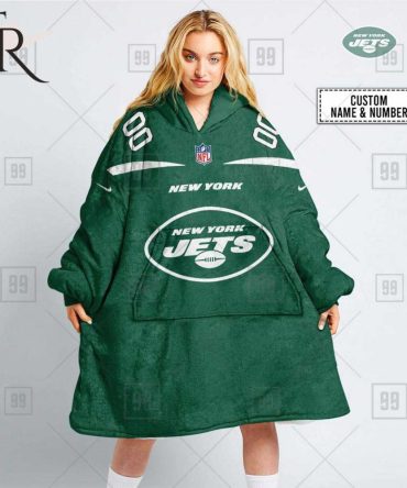 Personalized Nfl New York Jets Home Jersey Blanket Hoodie