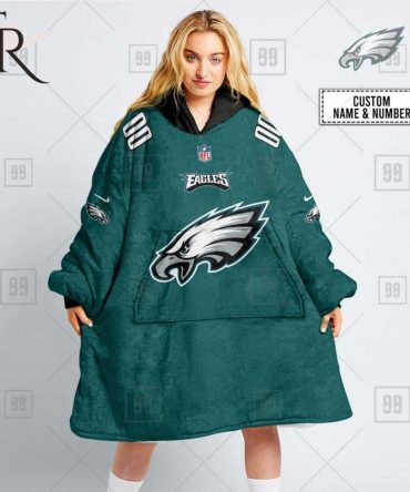 Personalized Nfl Philadelphia Eagles Jersey Style Home Jersey Blanket Hoodie