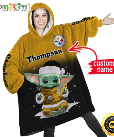 Personalized Nfl Pittsburgh Steelers Blanket Hoodie Baby Yoda Lover Unisex Hoodie
