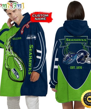 Personalized Nfl Seattle Seahawks Blanket Hoodie Unisex Hoodie For Football Fans