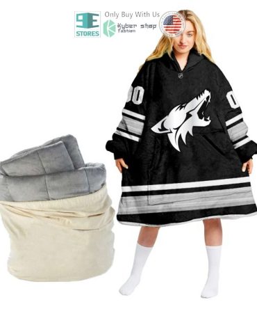 Best Personalized Arizona Coyotes Black Hooded Blanet Hoodie