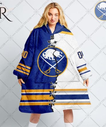 Personalized Nhl Buffalo Sabres Mix Jersey Blanket Hoodie