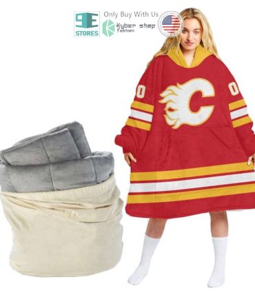 Best Personalized Calgary Flames Logo Hooded Blanet Hoodie