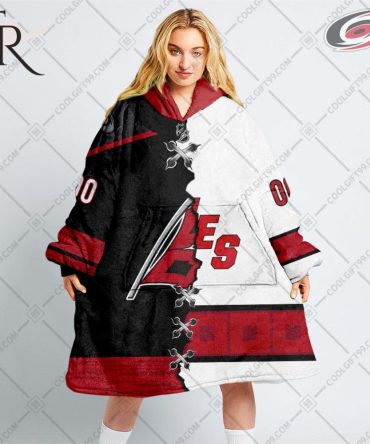 Personalized Nhl Carolina Hurricanes Mix Jersey Blanket Hoodie