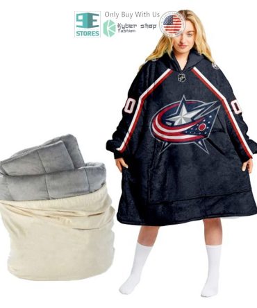 Best Personalized Columbus Blue Jackets Black Hooded Blanet Hoodie