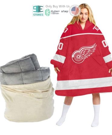Best Personalized Detroit Red Wings Logo Red Hooded Blanet Hoodie