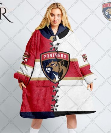 Personalized Nhl Florida Panthers Mix Jersey Blanket Hoodie