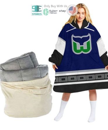 Best Personalized Hartford Whalers Logo Blue Hooded Blanet Hoodie