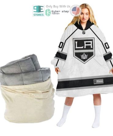 Best Personalized Los Angeles Kings White Hooded Blanet Hoodie