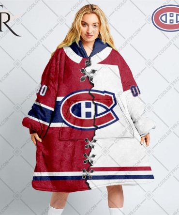 Personalized Nhl Montreal Canadiens Mix Jersey Blanket Hoodie