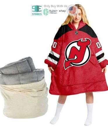 Best Personalized New Jersey Devils Red Hooded Blanet Hoodie