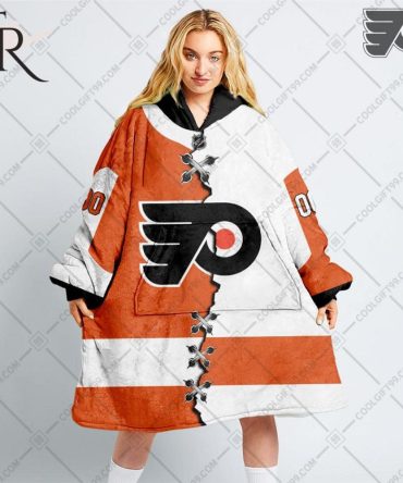 Personalized Nhl Philadelphia Flyers Mix Jersey Blanket Hoodie