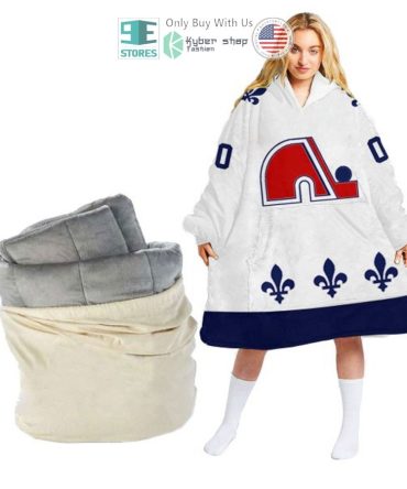 Best Personalized Quebec Nordiques White Hooded Blanet Hoodie