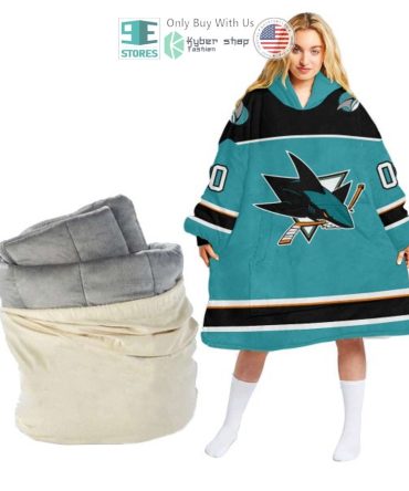 Best Personalized San Jose Sharks Blue Hooded Blanet Hoodie