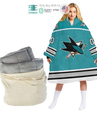 Best Personalized San Jose Sharks Logo Blue Hooded Blanet Hoodie