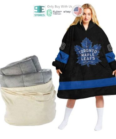 Best Personalized Toronto Maple Leafs Black Hooded Blanet Hoodie
