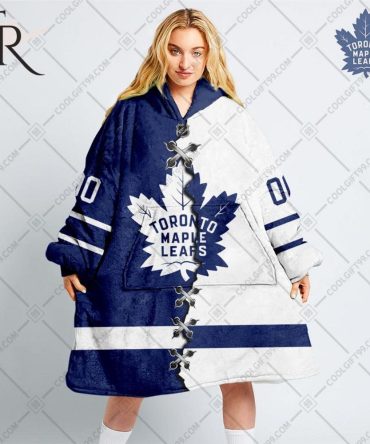 Personalized Nhl Toronto Maple Leafs Mix Jersey Blanket Hoodie