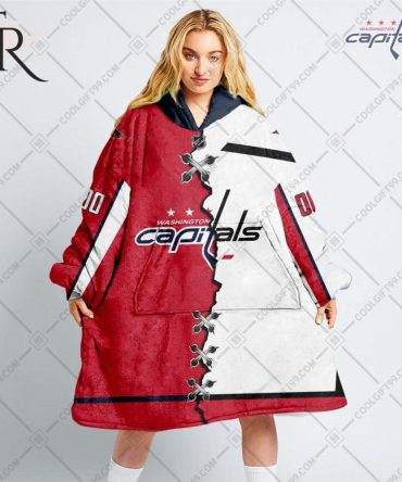Personalized Nhl Washington Capitals Mix Jersey Blanket Hoodie