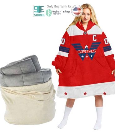 Best Personalized Washington Capitals Red White Hooded Blanet Hoodie