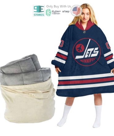 Best Personalized Winnipeg Jets Blue Hooded Blanet Hoodie