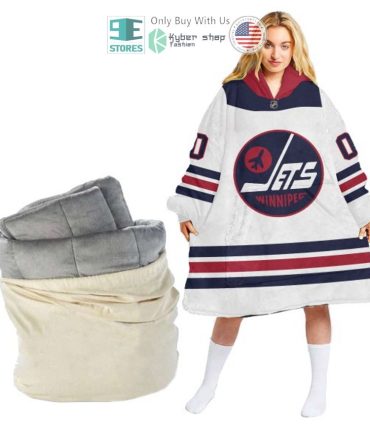 Best Personalized Winnipeg Jets White Hooded Blanet Hoodie