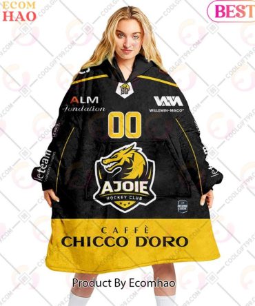 Personalized Nl Hockey Hc Ajoie Home Jersey Style Oodie, Flanket, Blanket Hoodie, Snuggie
