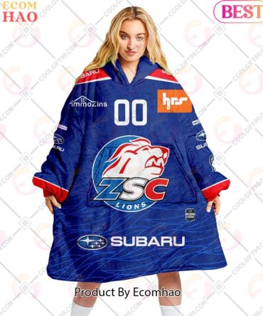 Personalized Nl Hockey Zsc Lions Home Jersey Style Oodie, Flanket, Blanket Hoodie, Snuggie