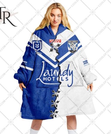 Personalized Nrl Canterbury Bankstown Bulldogs Mix V2 Jersey Oodie, Flanket, Blanket Hoodie, Snuggie