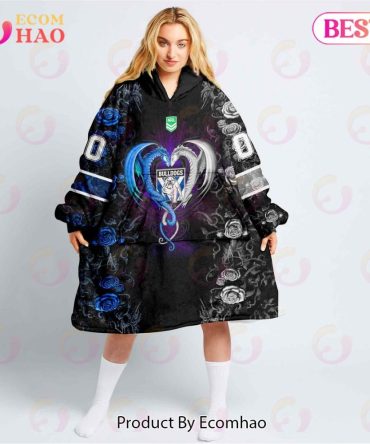 Personalized Nrl Canterbury Bankstown Bulldogs Rose Dragon Oodie, Flanket, Blanket Hoodie, Snuggie