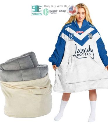 Best Personalized Nrl Canterbury-Bankstown Bulldogs White Hooded Blanet Hoodie