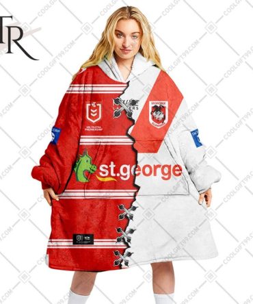 Personalized Nrl St. George Illawarra Dragons Mix V2 Jersey Oodie, Flanket, Blanket Hoodie, Snuggie