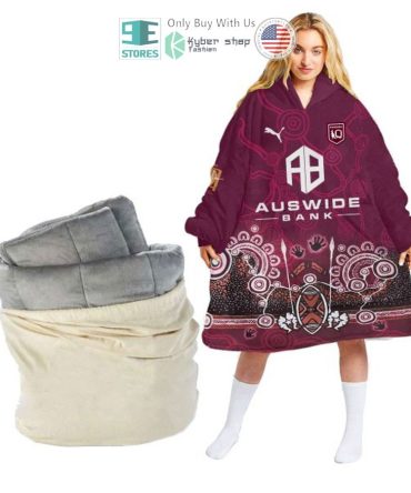 Best Personalized State Of Origin Queensland Maroons Tribal Pattern Hooded Blanet Hoodie