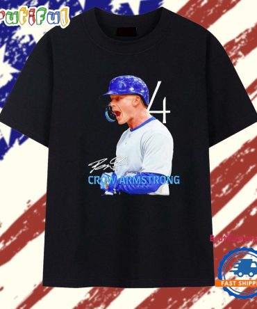 Pete Crow-Armstrong Chicago Cubs Player #4 Signature T Shirt