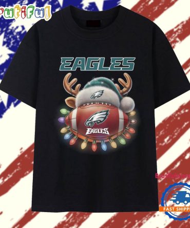 Philadelphia Eagles 2025 Football Santa Hats Christmas Funny T Shirt
