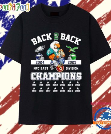 Philadelphia Eagles 2025 Nfc East Division Champions 14 Time Mascot T Shirt