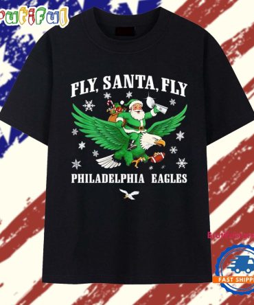 Philadelphia Eagles Fly Santa Fly Christmas T Shirt