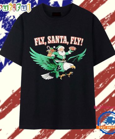 Philadelphia Eagles Fly Santa Fly Christmas T Shirt