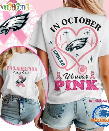 Philadelphia Eagles In October We Wear Pink Vintage T Shirt