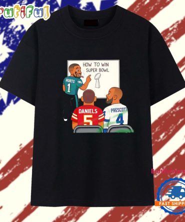 Philadelphia Eagles Jalen Hurts Teaching How To Win Super Bowl Cartoon T Shirt